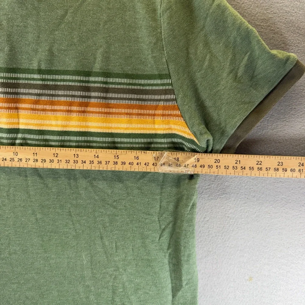 Original Penguin Mens Green Striped Short Sleeve Cotton Polo Shirt Size M